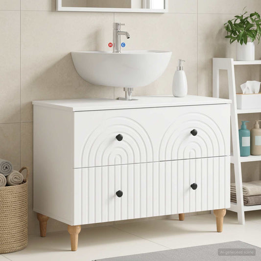 Bathroom Sink Cabinet White Modern 82x41x59cm