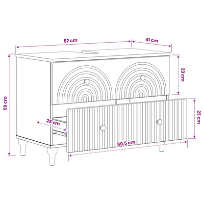 Bathroom Sink Cabinet White Modern 82x41x59cm