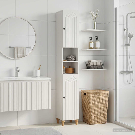 Bathroom Cabinet White Slim 30 cm x 31 cm x 190 cm