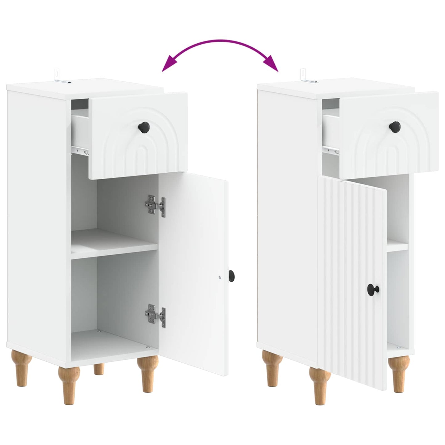 Bathroom Storage Cabinet White Compact 30x31x80cm