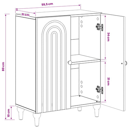 Bathroom Storage Cabinet White Slim 59.5x31x80cm