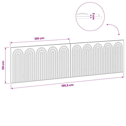Wall Headboard Brown Engineered Wood 199.5 cm x 3 cm x 50 cm