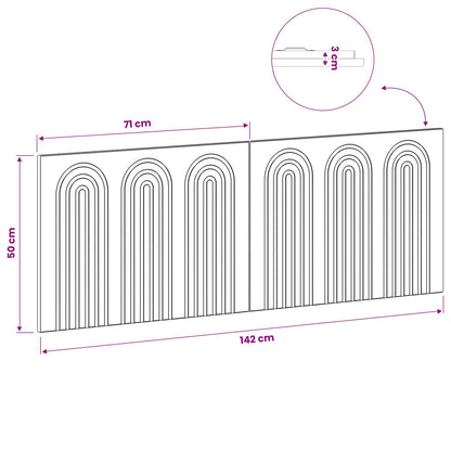 Wall Headboard Brown Engineered Wood 142 cm x 3 cm x 50 cm