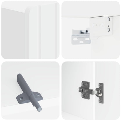 Bathroom Wall Cabinet White Slim 30x31x63cm