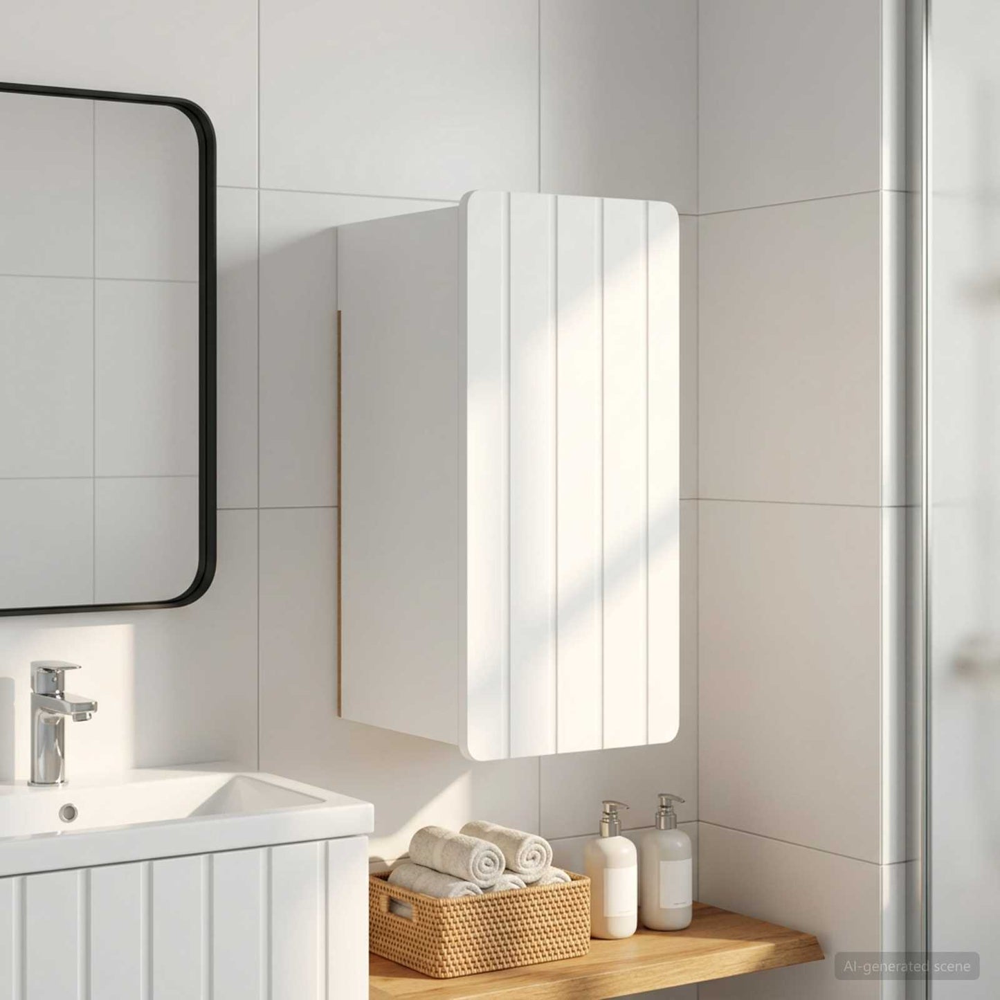 Bathroom Wall Cabinet White Slim 30x31x63cm