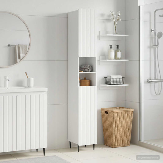Bathroom Cabinet White Storage 30 cm x 31 cm x 189.5 cm