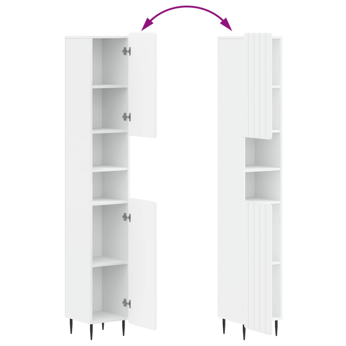 Bathroom Cabinet White Storage 30 cm x 31 cm x 189.5 cm