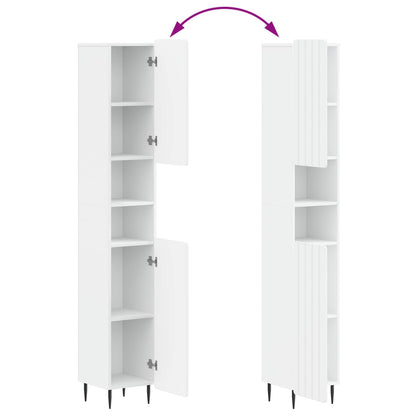 Bathroom Cabinet White Storage 30 cm x 31 cm x 189.5 cm
