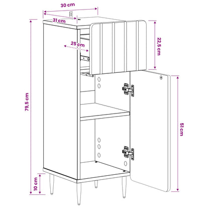Bathroom Storage Cabinet White Slim 30x31x79.5cm