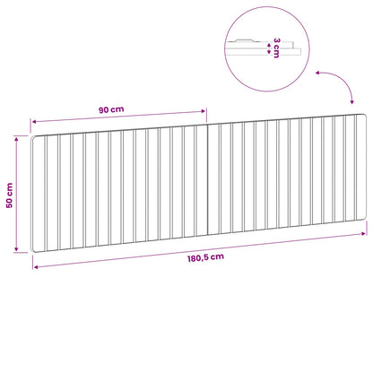 Wall Headboard Brown Engineered Wood 180 cm x 3 cm x 50 cm