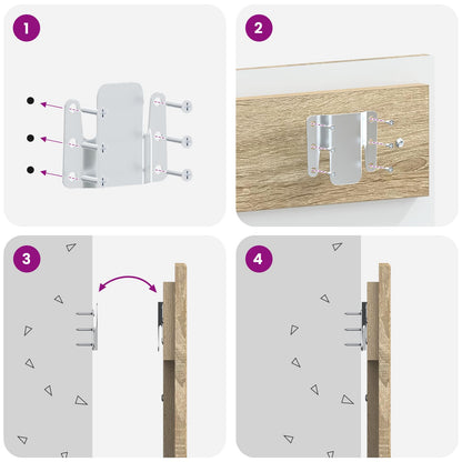 Wall Headboard Sonoma Oak Wood 180 cm x 3 cm x 50 cm