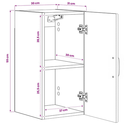 Bathroom Wall Cabinet White Compact 30x31x59cm