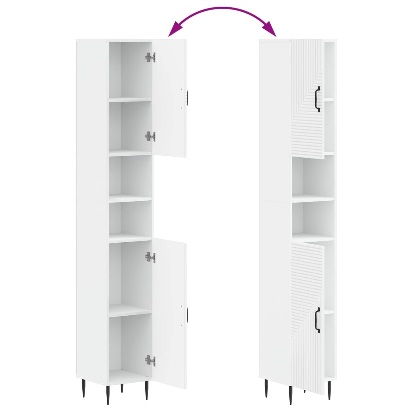 Bathroom Cabinet White Storage 30 cm x 31 cm x 190 cm