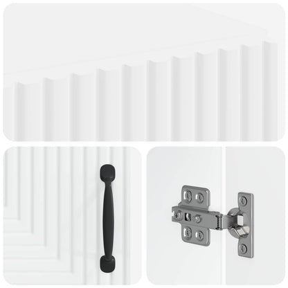 Bathroom Storage Cabinet White Modern 59.5x31x80cm