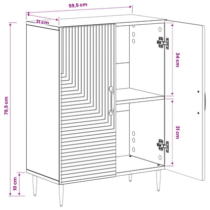 Bathroom Storage Cabinet White Modern 59.5x31x80cm
