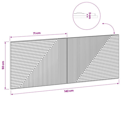 Wall Headboard Brown Wooden 140 cm x 3 cm x 50 cm