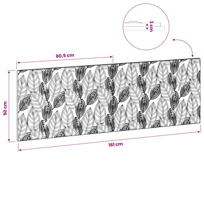 Wall Headboard Engineered Wood 160 cm x 3 cm x 50 cm