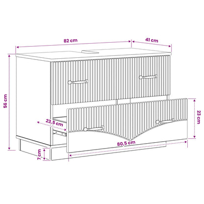 Bathroom Sink Cabinet White Modern 82x41x56cm