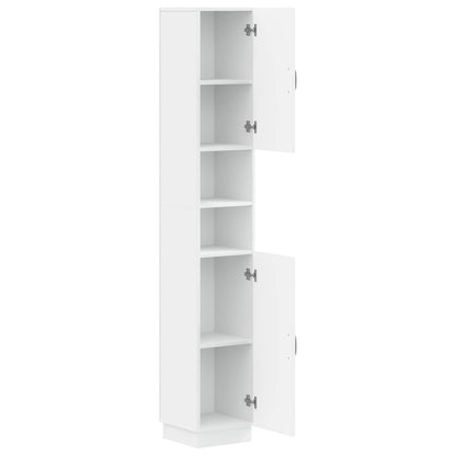 Bathroom Cabinet White Slim 30x31x187cm