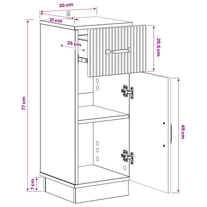 Bathroom Storage Cabinet White Slim 30x31x77cm