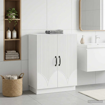 Bathroom Storage Cabinet White Slim 59.5x31x77cm