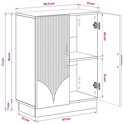 Bathroom Storage Cabinet White Slim 59.5x31x77cm