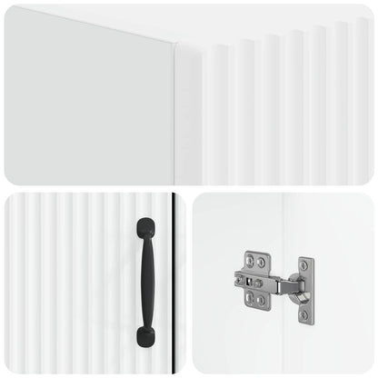 Bathroom Cabinet White Engineered Wood 66 cm x 25.5 cm x 190 cm