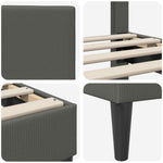 Dark Grey Corduroy Bed Frame Headboard Single | HomeAndLivin