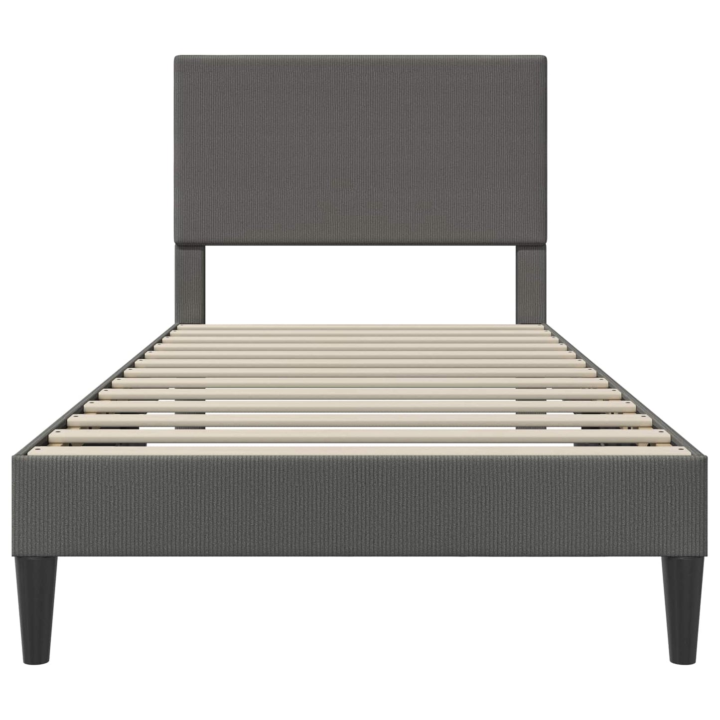 Dark Grey Corduroy Bed Frame Headboard Single | HomeAndLivin