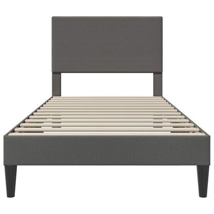 Dark Grey Corduroy Bed Frame Headboard Single | HomeAndLivin