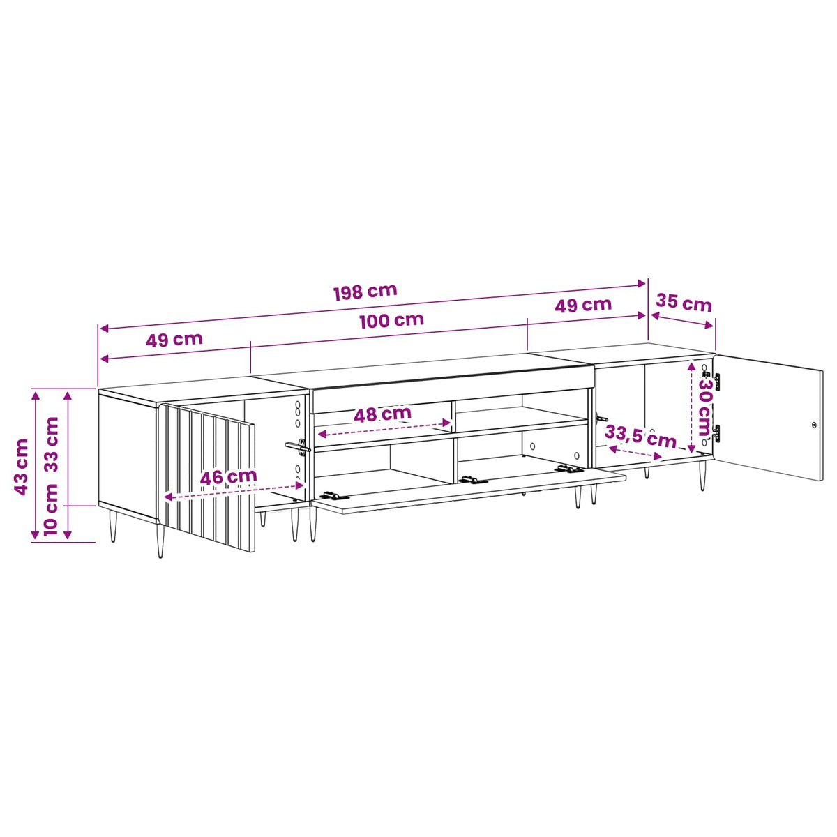 Modern White TV Cabinet 49x35x43cm