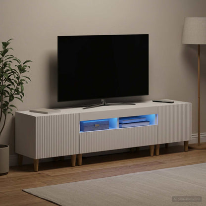 Modern TV Cabinet White Engineered Wood 49x35x43cm