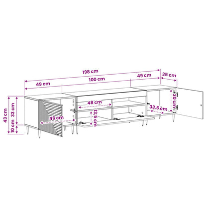 Modern TV Cabinet White Wood 98x35x43cm