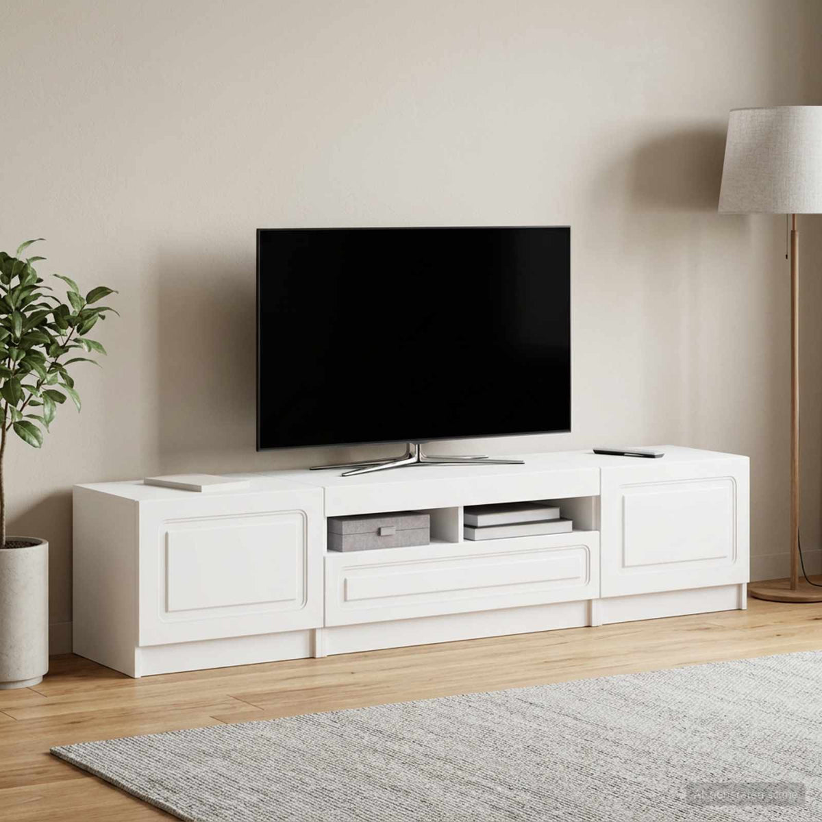 White Engineered Wood TV Cabinet 49x35x40cm
