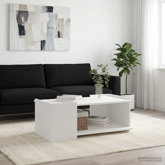 White Coffee Table Engineered Wood 90cm | HomeAndLiving