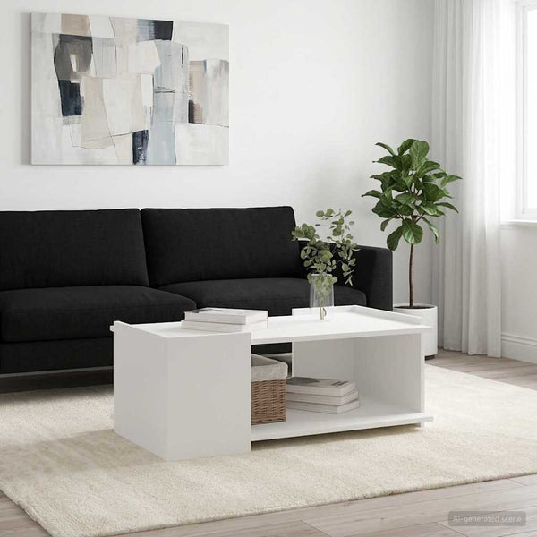  White Coffee Table Engineered Wood 90cm | HomeAndLiving