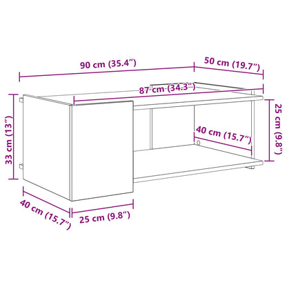 White Coffee Table Engineered Wood 90cm | HomeAndLiving