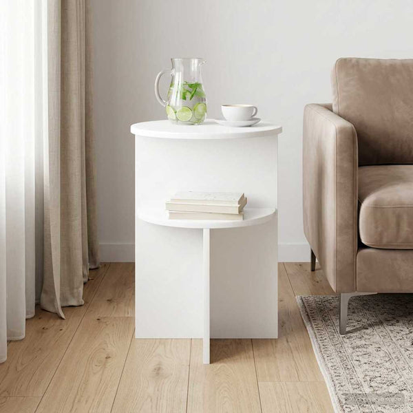  White Side Table Storage Round 39.5cm | HomeAndLiving