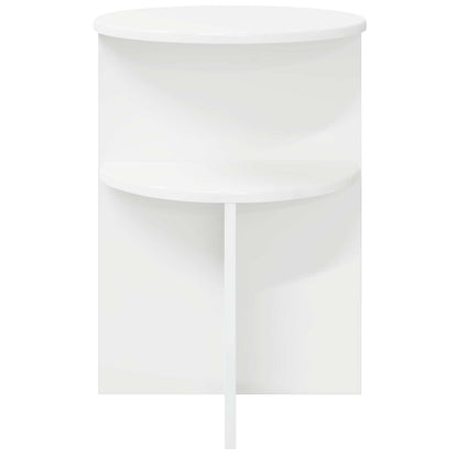 White Side Table Storage Round 39.5cm | HomeAndLiving