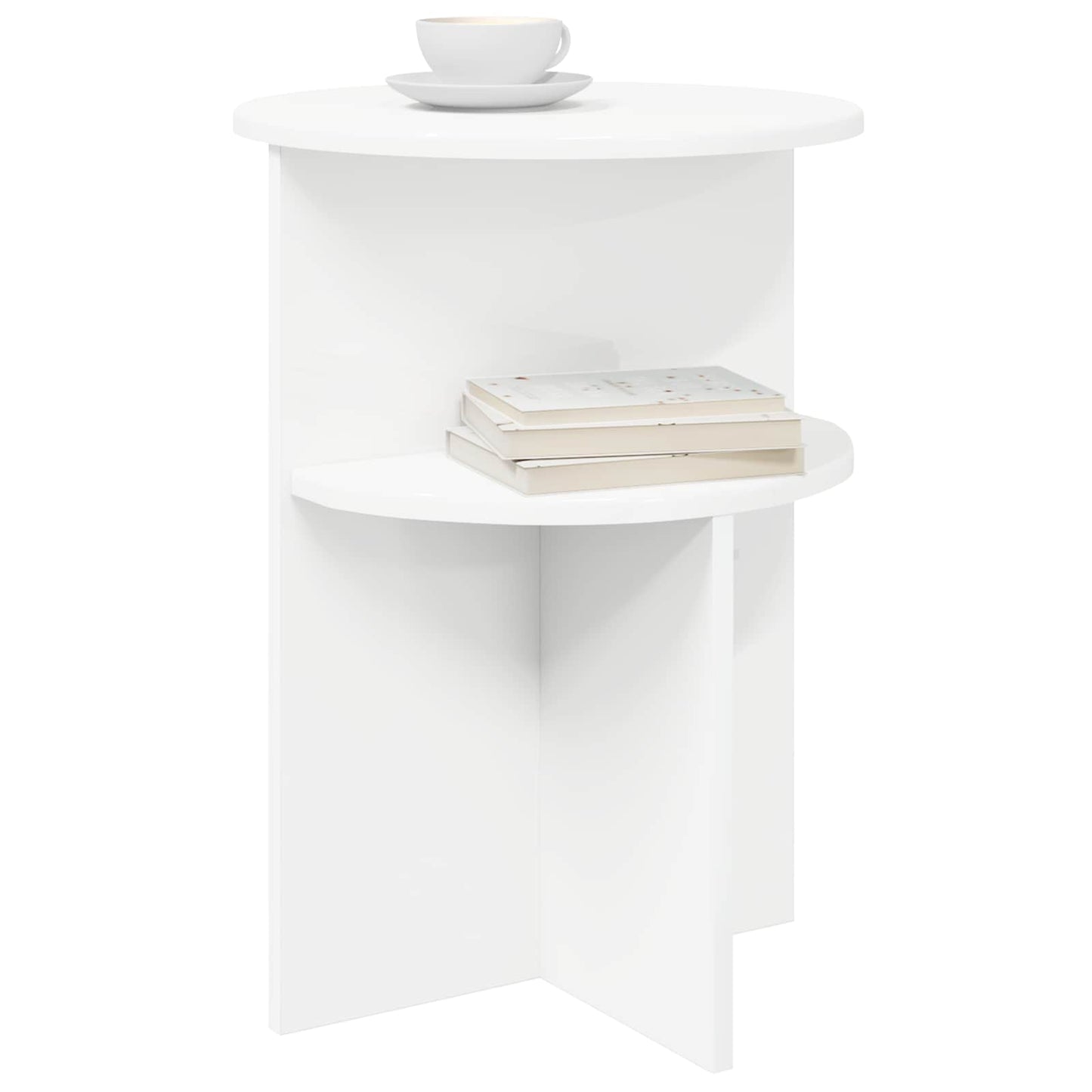 White Side Table Storage Round 39.5cm | HomeAndLiving