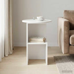 White Side Table Round Engineered Wood | HomeAndLiving