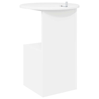 White Side Table Round Engineered Wood | HomeAndLiving