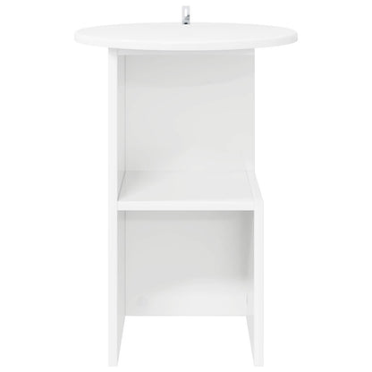 White Side Table Round Engineered Wood | HomeAndLiving