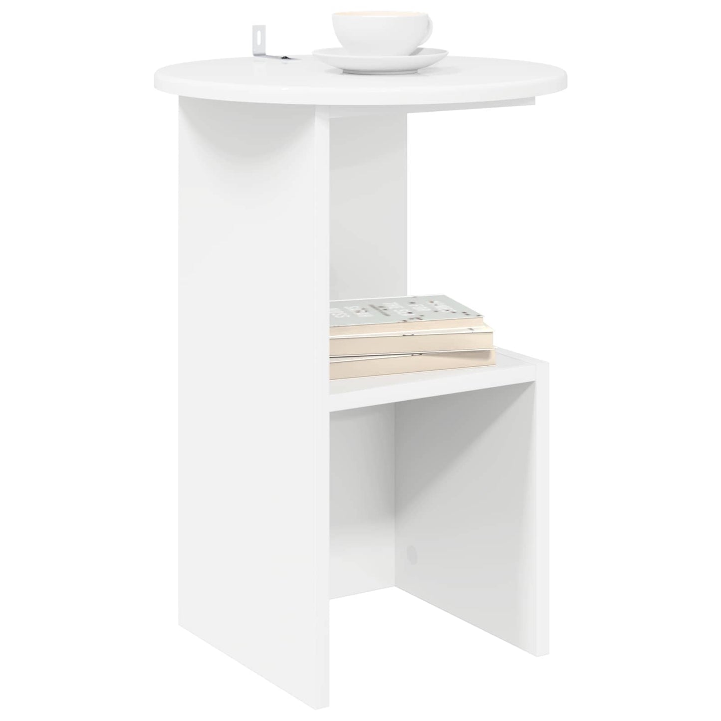 White Side Table Round Engineered Wood | HomeAndLiving