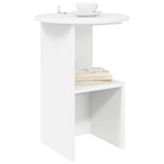 White Side Table Round Engineered Wood | HomeAndLiving