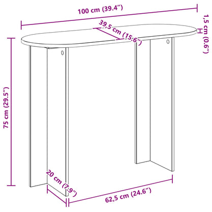 White Console Table Engineered Wood 100cm | HomeAndLiving