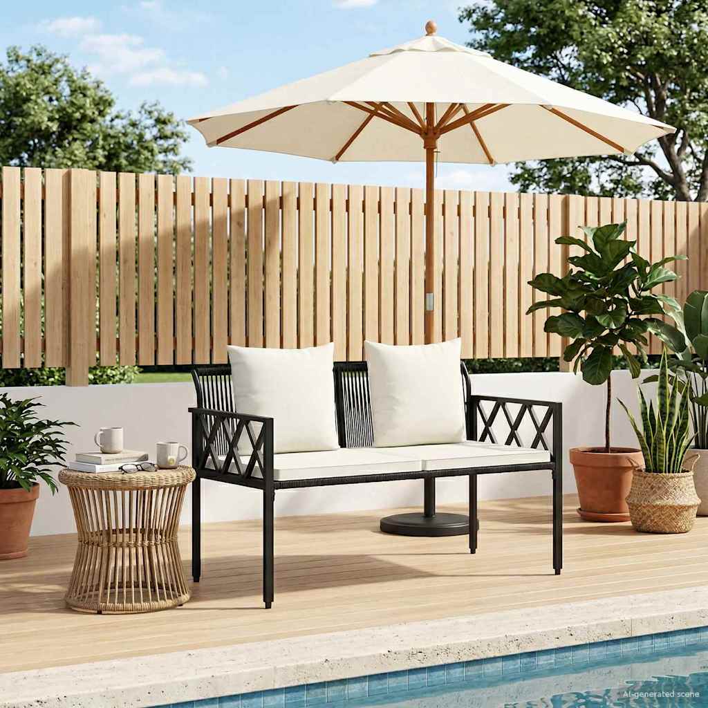 2-Seater Poly Rattan Outdoor Bench | HomeAndLiving
