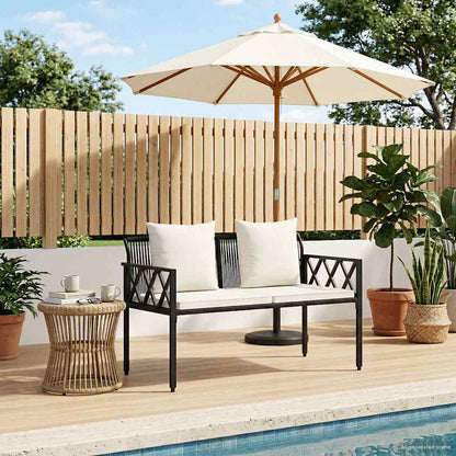 2-Seater Poly Rattan Outdoor Bench | HomeAndLiving