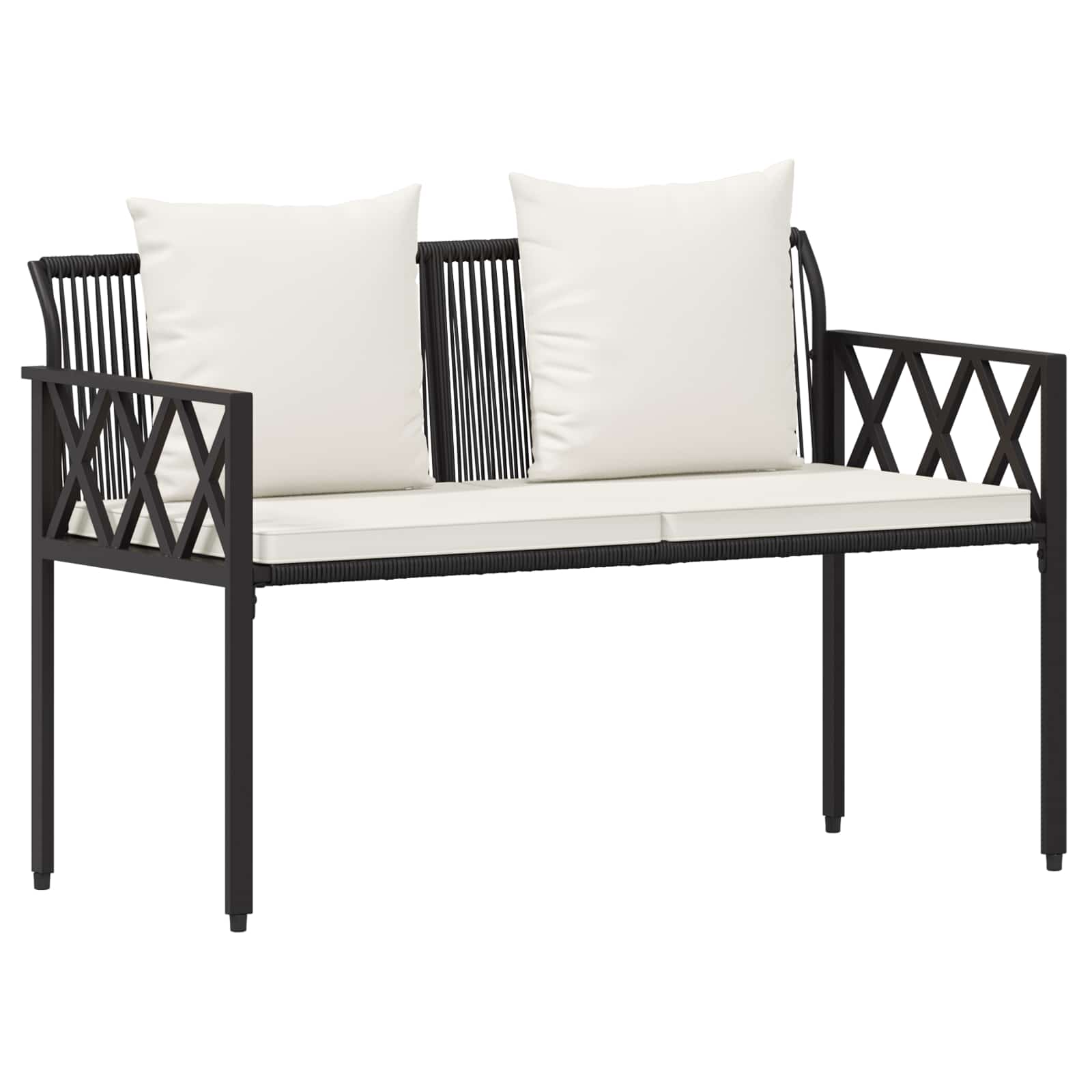 2-Seater Poly Rattan Outdoor Bench | HomeAndLiving - 2