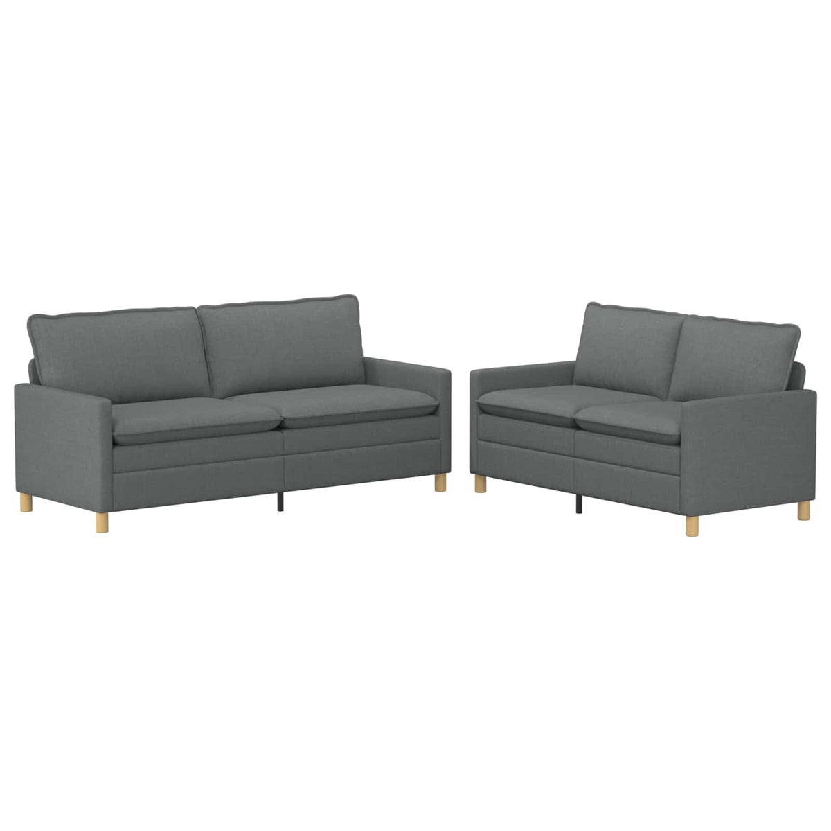 Grey Fabric Sofa Set 2 Piece 196x81x87.5cm